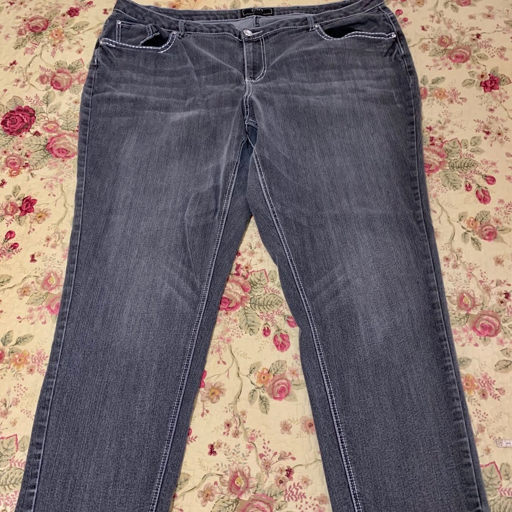 Cato Black Denim Faded Jeans Size 24